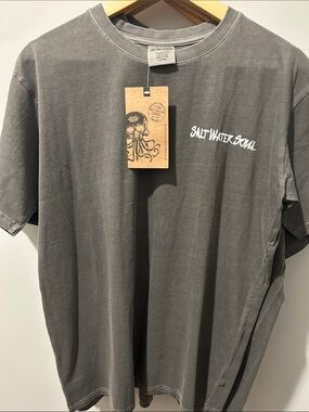 Salt Water Soul Men’s Washed Charcoal Graphic Tee